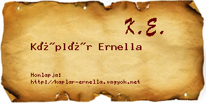 Káplár Ernella névjegykártya